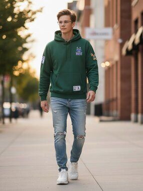 Mitchell & Ness Milwaukee Bucks Hardwood Classics YOUTH 18/20 Hoodie XL